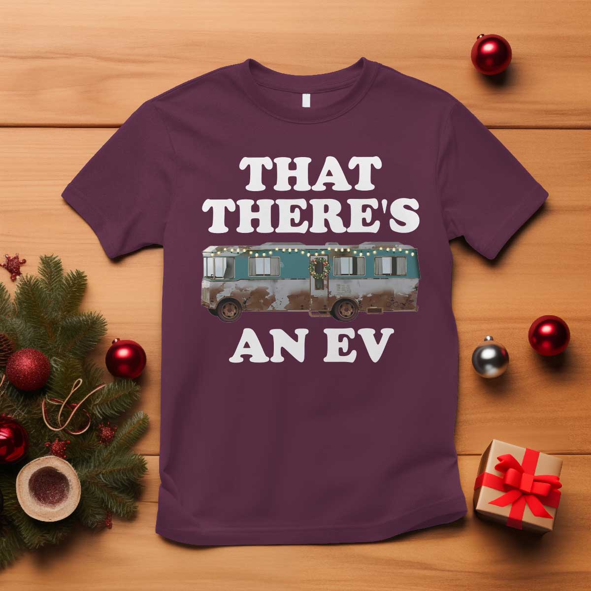Christmas Movie T Shirt That There's An RV Christmas Vacation Xmas Lights - Wonder Print Shop