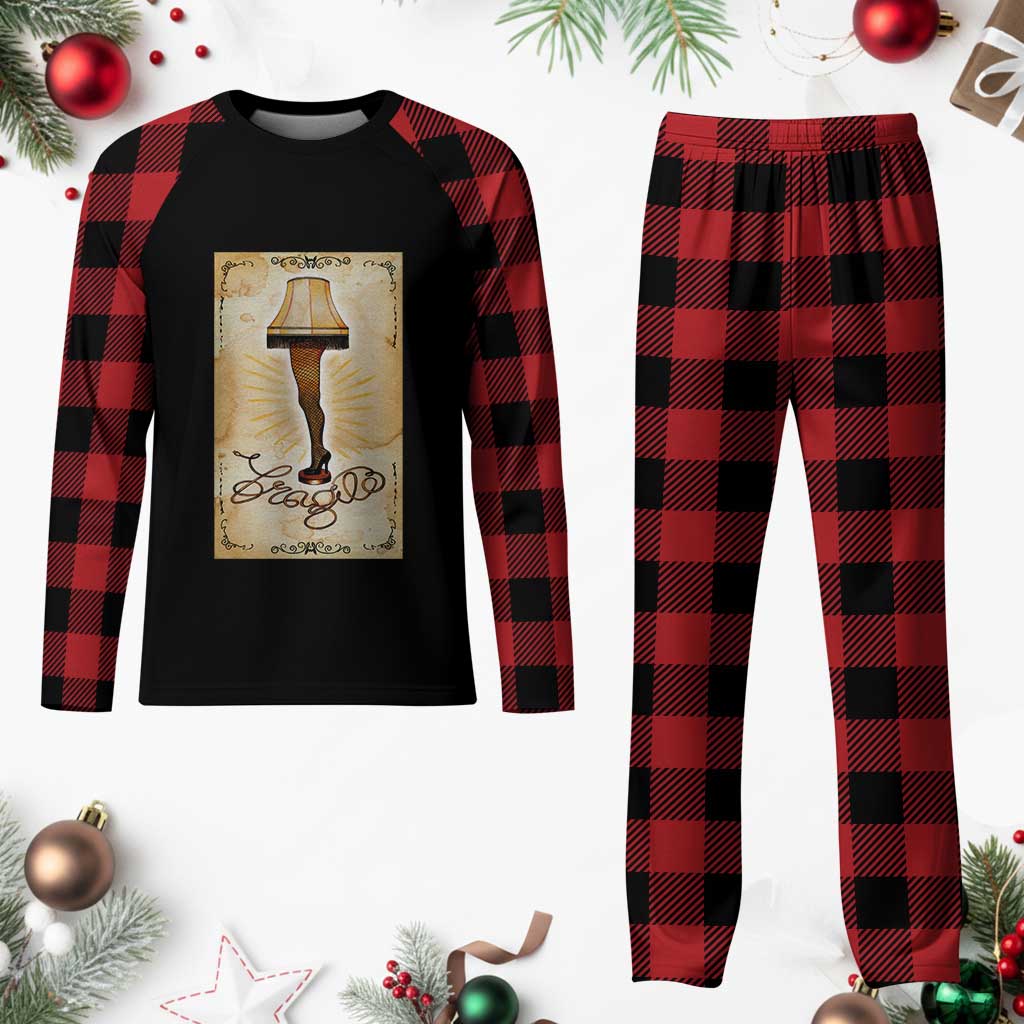 Funny Xmas Movie Plaid Pajama Set Fragile Leg Lamp - Wonder Print Shop