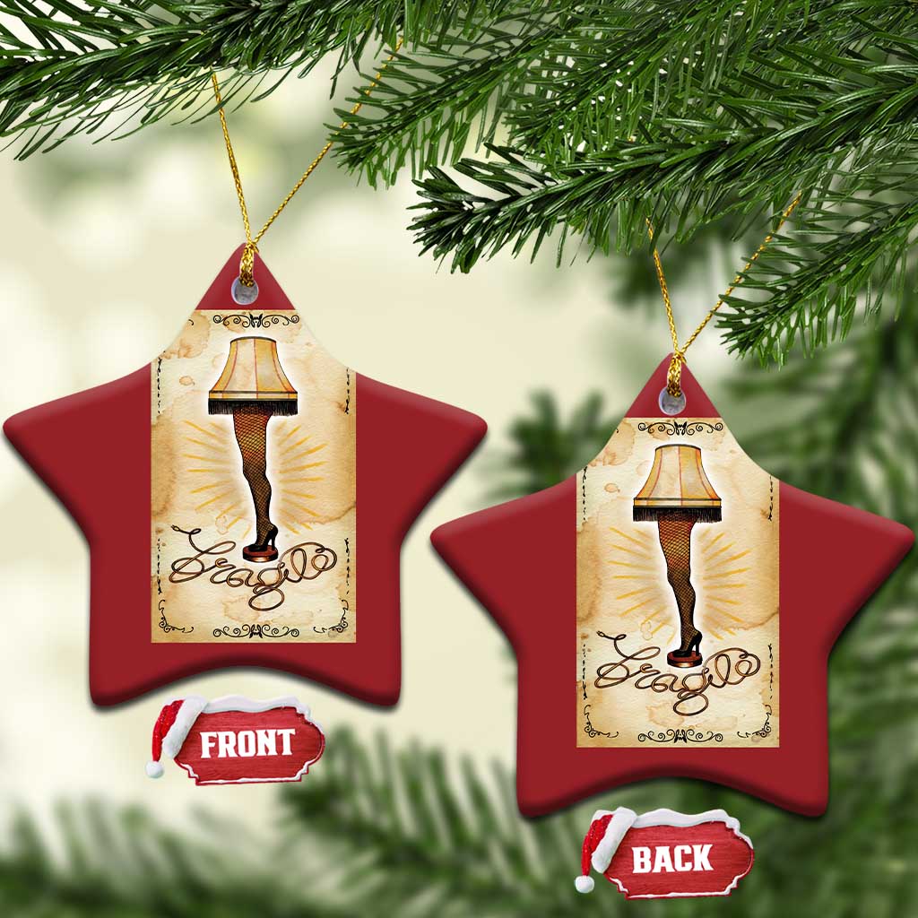 Funny Xmas Movie Christmas Ornament Fragile Leg Lamp - Wonder Print Shop