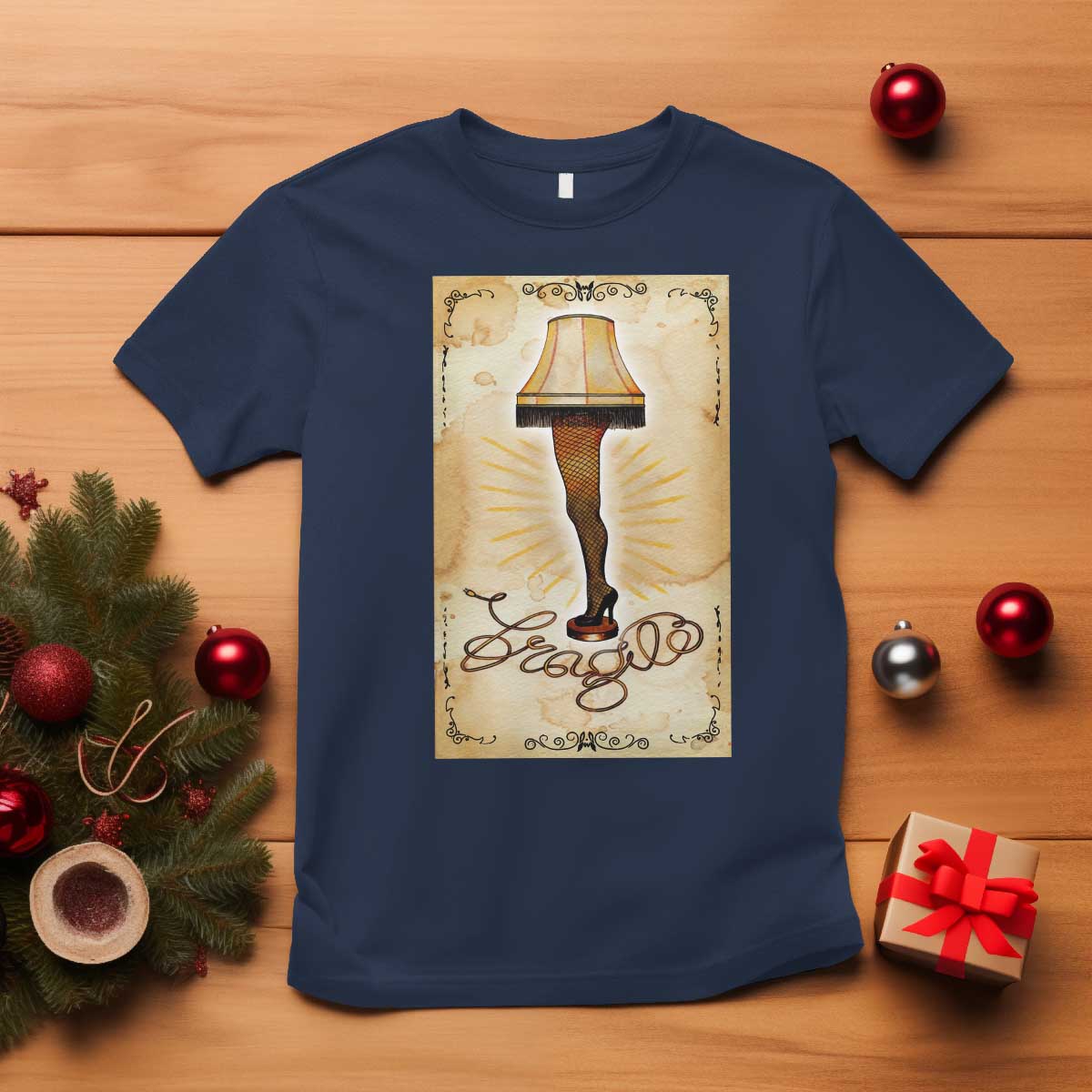 Funny Christmas Movie T Shirt Fragile Leg Lamp - Wonder Print Shop