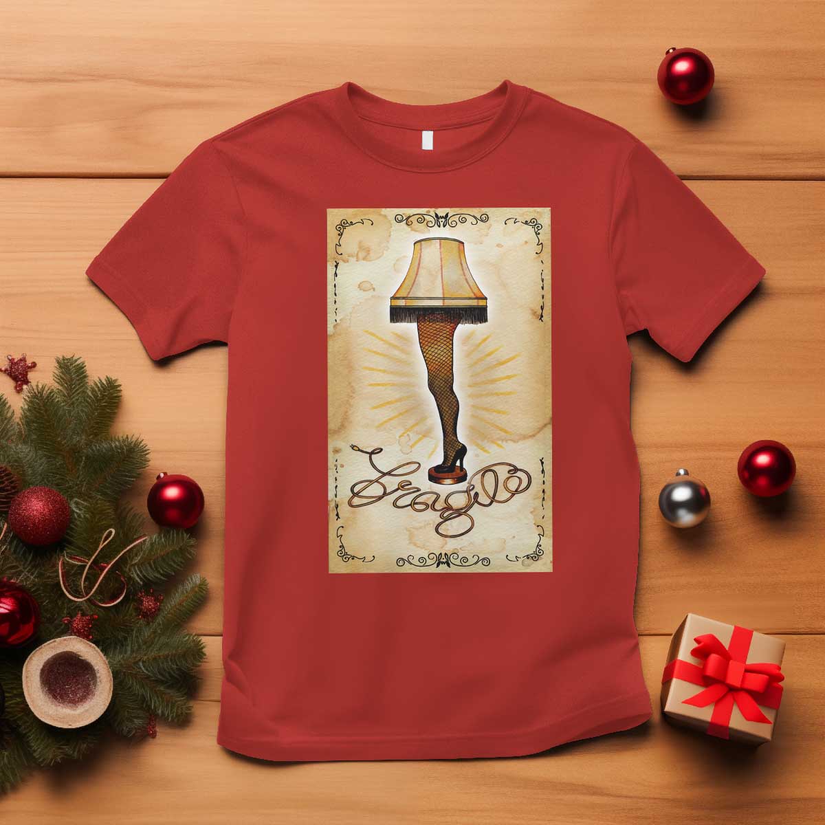 Funny Christmas Movie T Shirt Fragile Leg Lamp - Wonder Print Shop