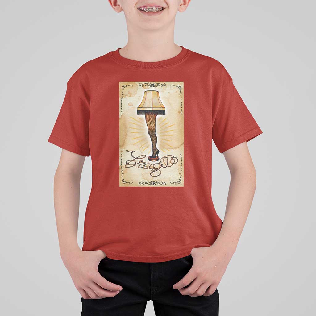 Funny Christmas Movie T Shirt For Kid Fragile Leg Lamp - Wonder Print Shop