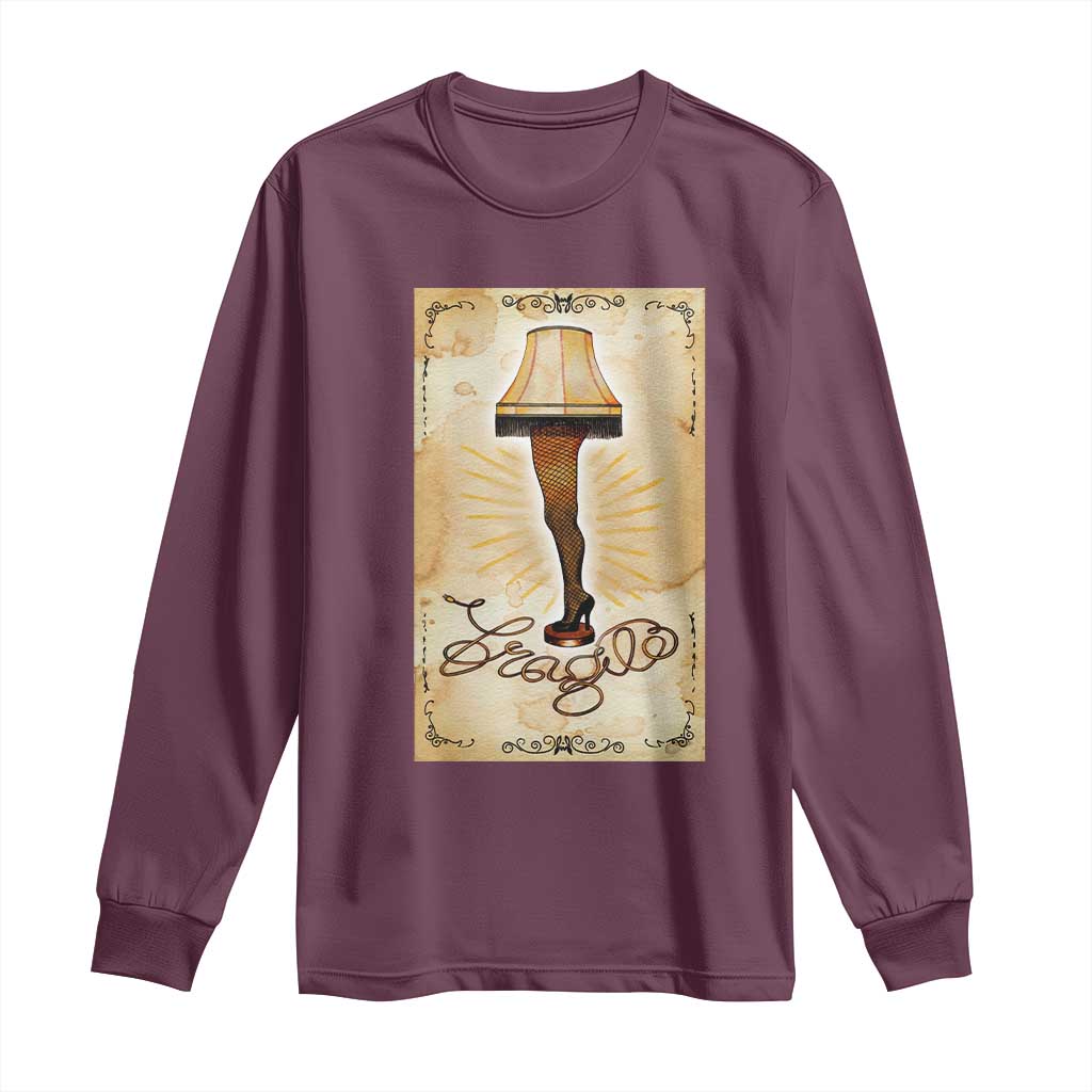 Funny Christmas Movie Long Sleeve Shirt Fragile Leg Lamp