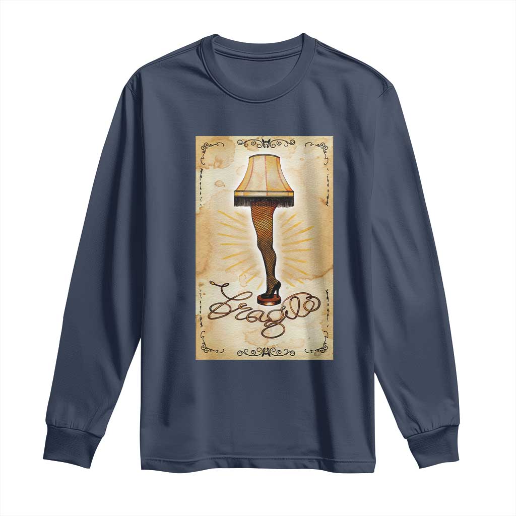 Funny Christmas Movie Long Sleeve Shirt Fragile Leg Lamp