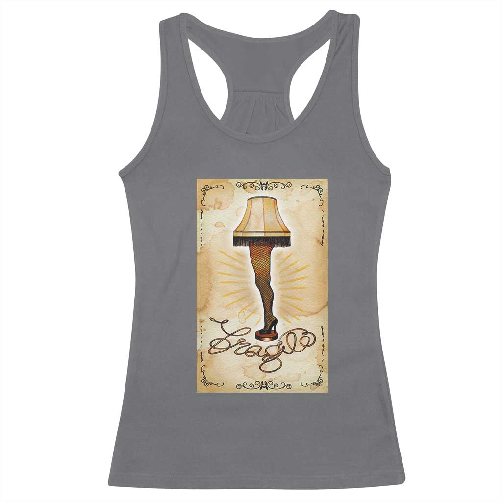Funny Christmas Movie Racerback Tank Top Fragile Leg Lamp