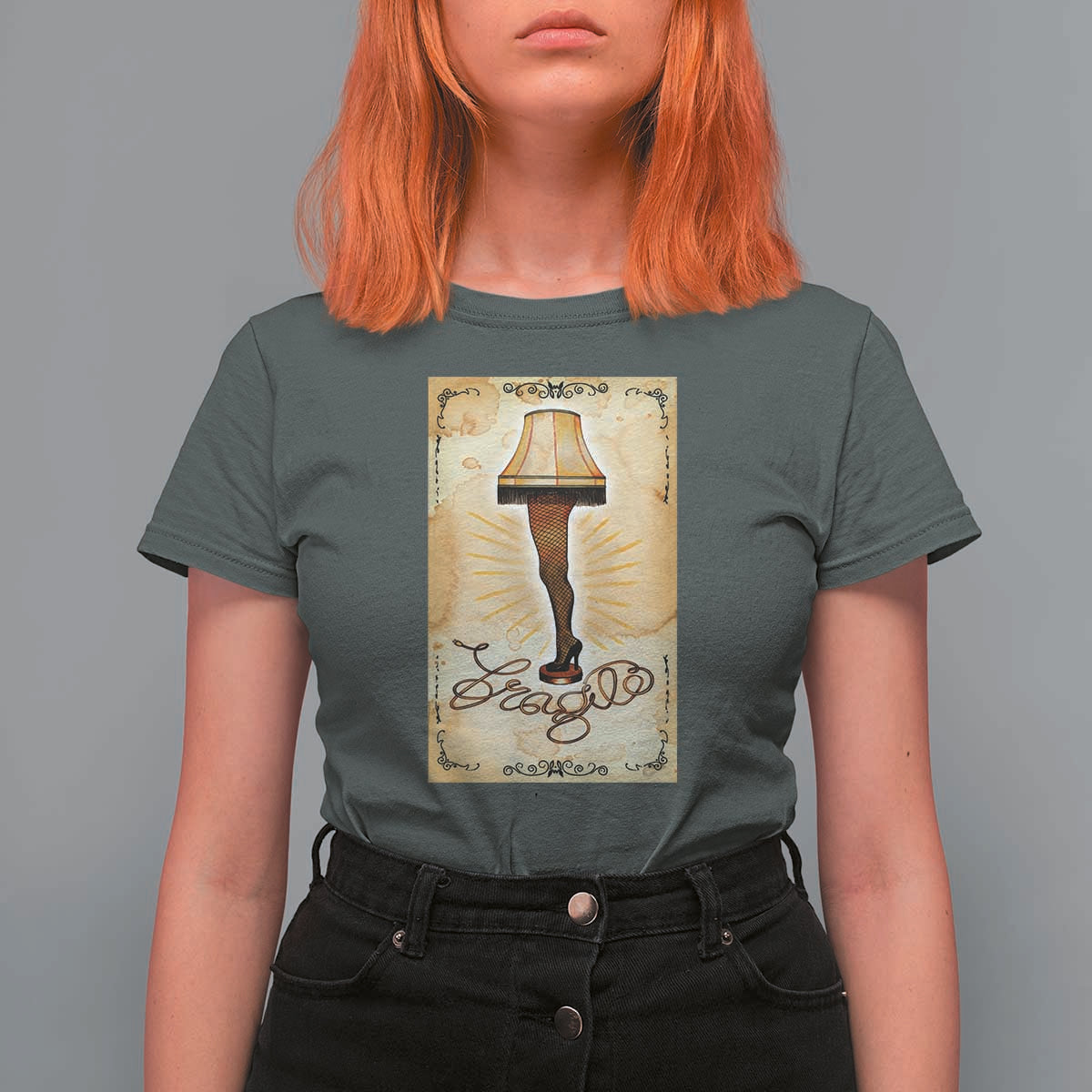 Funny Christmas Movie T Shirt For Women Fragile Leg Lamp - Wonder Print Shop