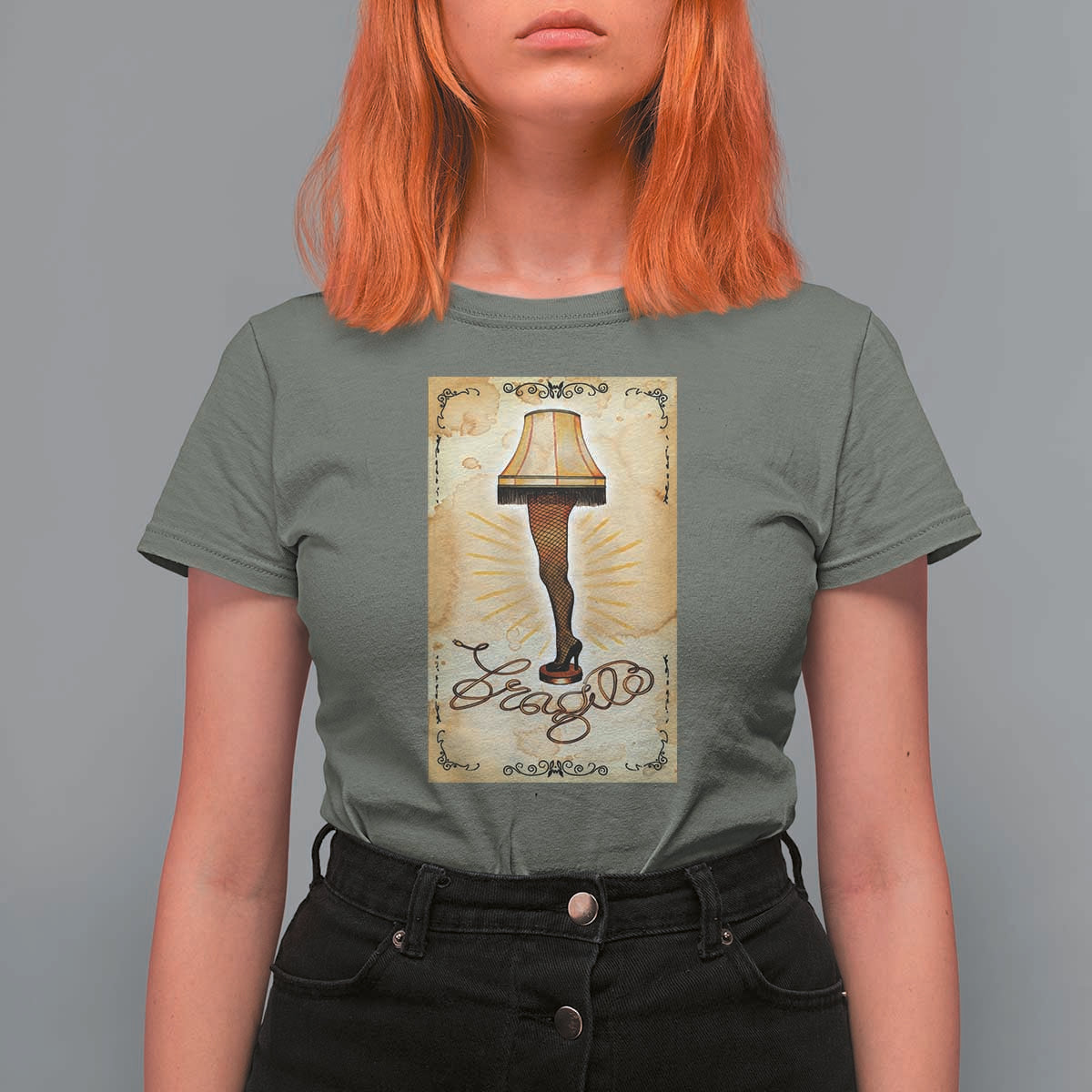 Funny Christmas Movie T Shirt For Women Fragile Leg Lamp - Wonder Print Shop