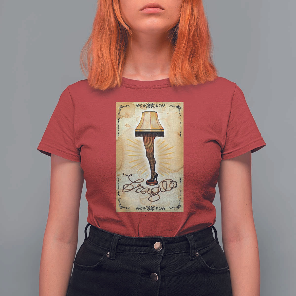 Funny Christmas Movie T Shirt For Women Fragile Leg Lamp - Wonder Print Shop