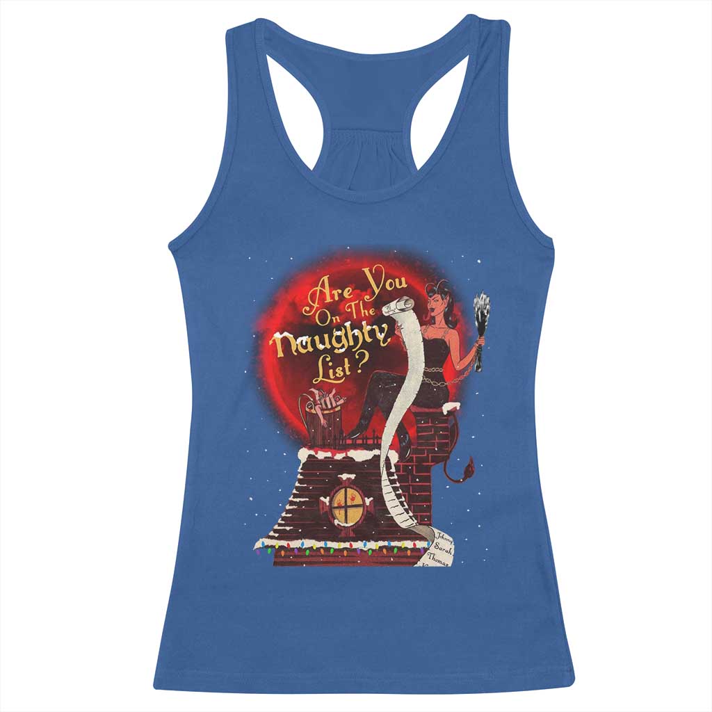 Christmas Krampus Racerback Tank Top Are You On The Naughty List Krampus Lover