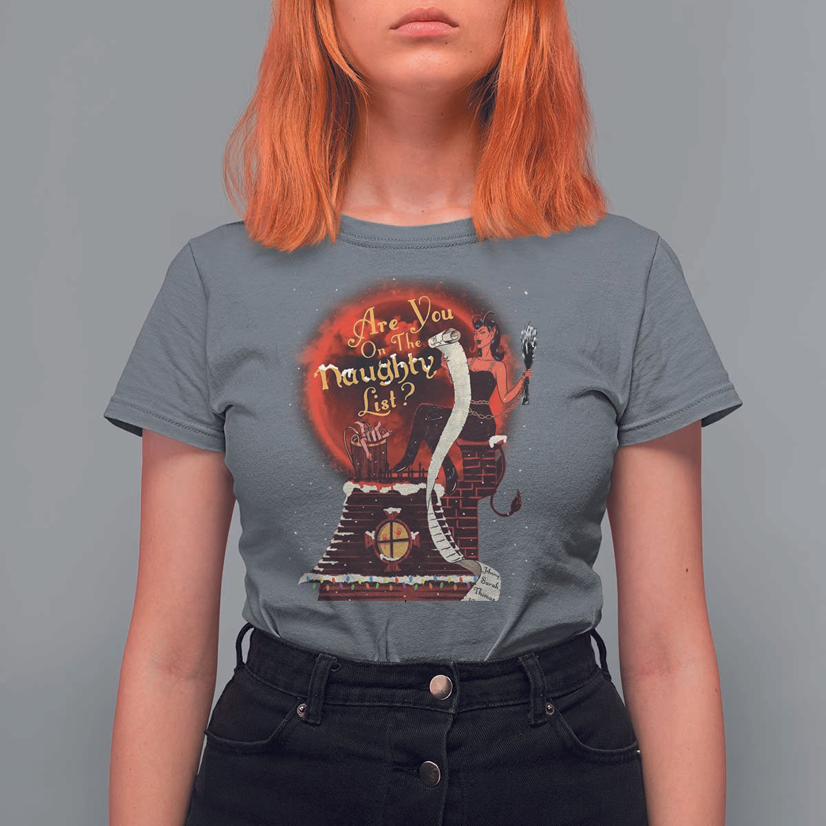 Christmas Krampus T Shirt For Women Are You On The Naughty List Krampus Lover - Wonder Print Shop