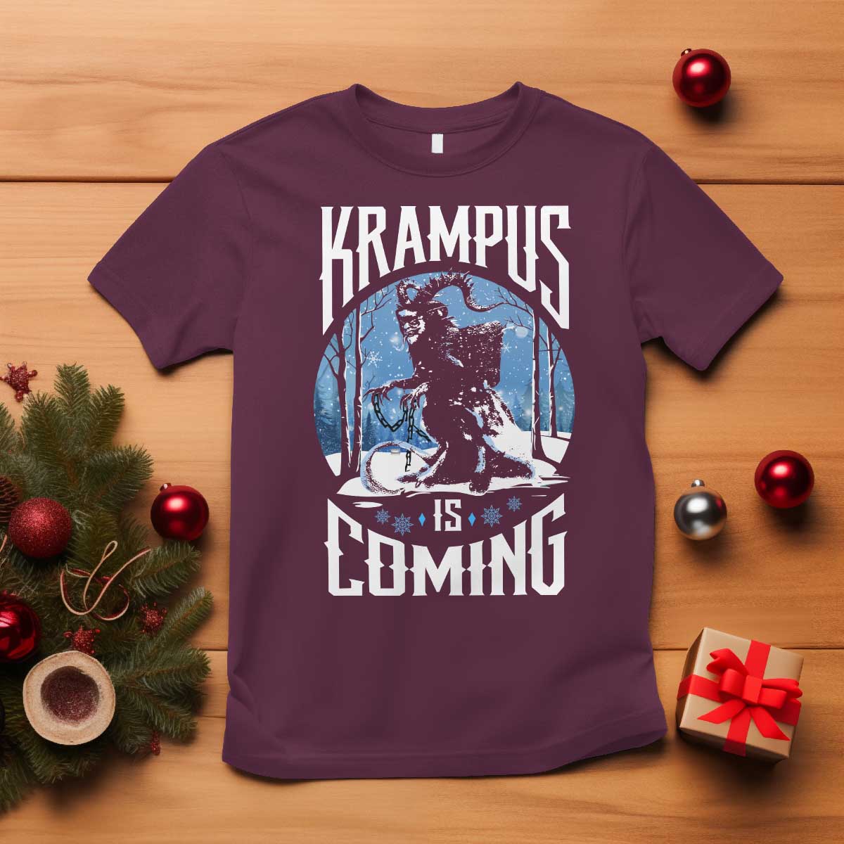 Christmas Krampus T Shirt Krampusnacht Monster Krampus Lover Festive Horror - Wonder Print Shop