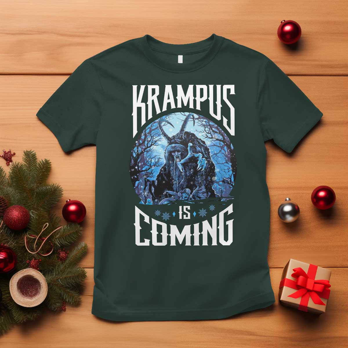 Christmas Krampus T Shirt Krampusnacht Monster Krampus Is Coming - Wonder Print Shop