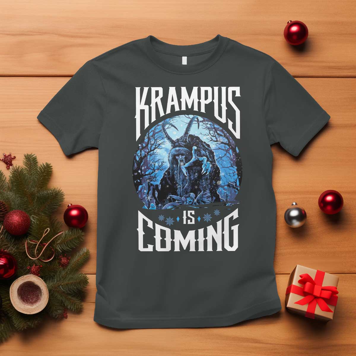 Christmas Krampus T Shirt Krampusnacht Monster Krampus Is Coming - Wonder Print Shop