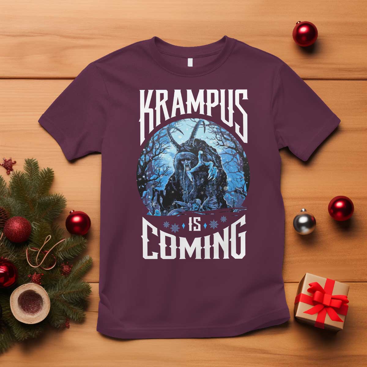 Christmas Krampus T Shirt Krampusnacht Monster Krampus Is Coming - Wonder Print Shop