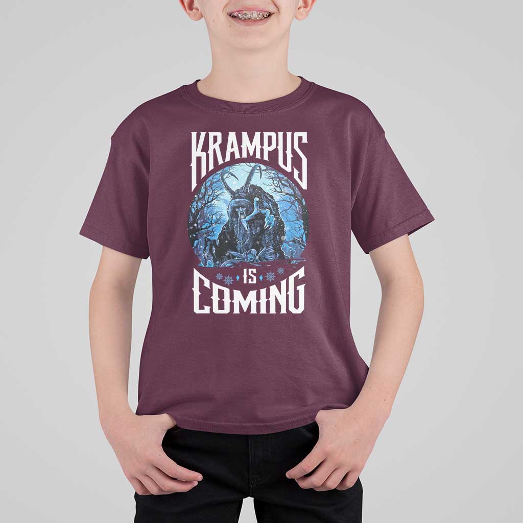 Christmas Krampus T Shirt For Kid Krampusnacht Monster Krampus Is Coming - Wonder Print Shop