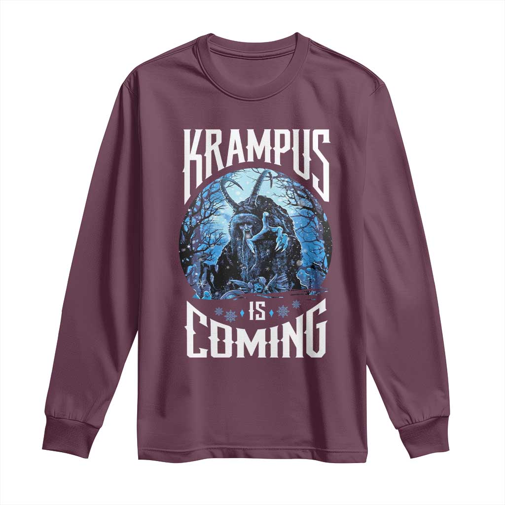 Christmas Krampus Long Sleeve Shirt Krampusnacht Monster Krampus Is Coming
