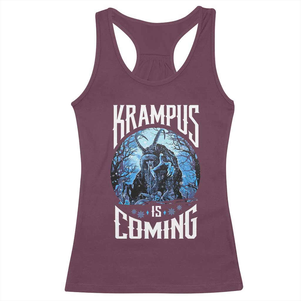 Christmas Krampus Racerback Tank Top Krampusnacht Monster Krampus Is Coming