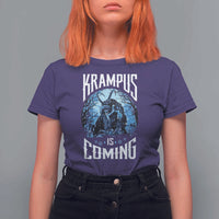 Christmas Krampus T Shirt For Women Krampusnacht Monster Krampus Is Coming - Wonder Print Shop