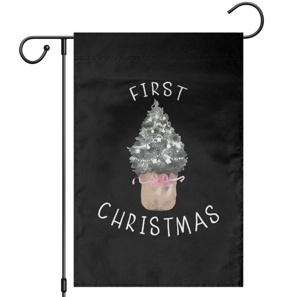 My First Christmas Garden Flag Baby's First Holiday Xmas Tree Bow - Wonder Print Shop