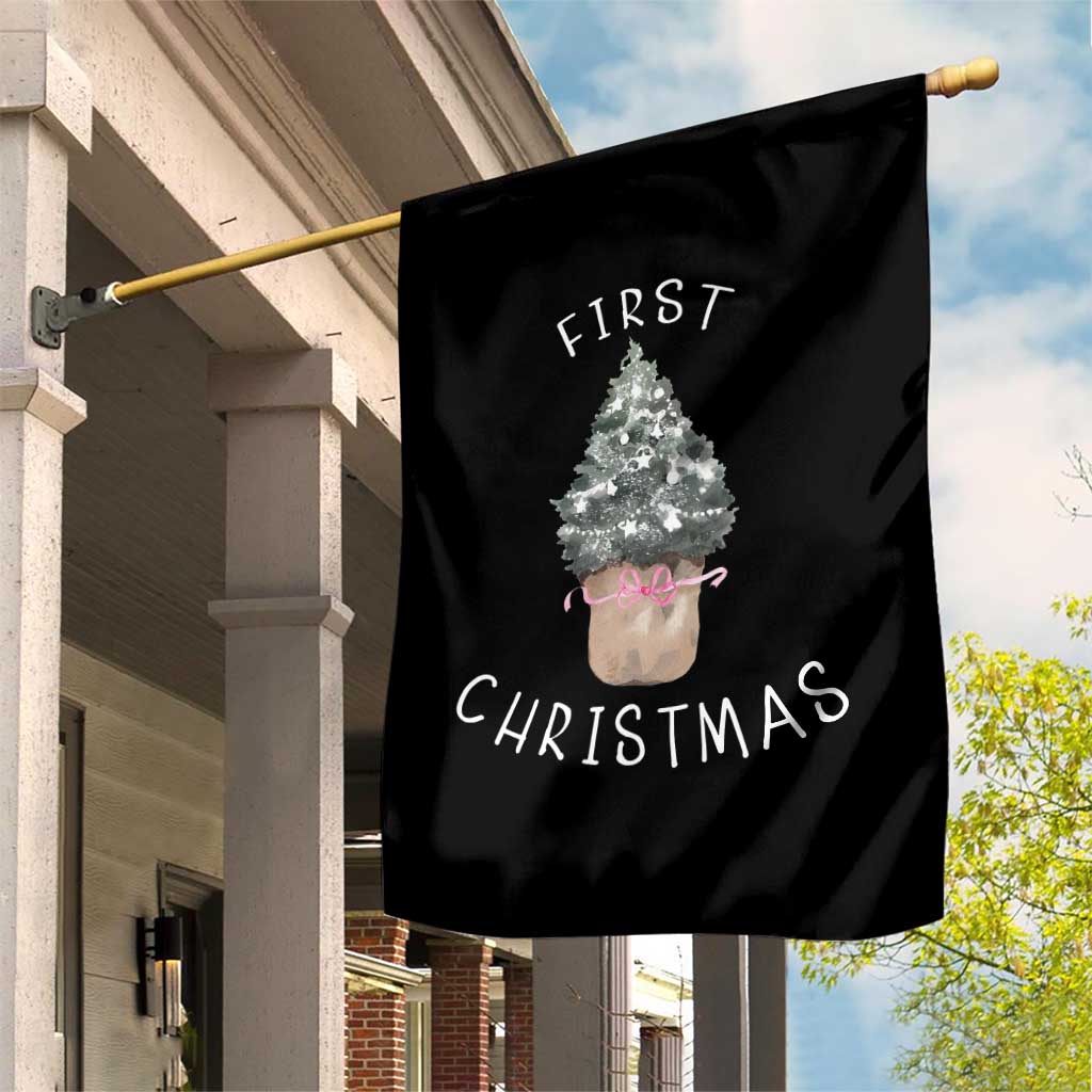 My First Christmas Garden Flag Baby's First Holiday Xmas Tree Bow - Wonder Print Shop