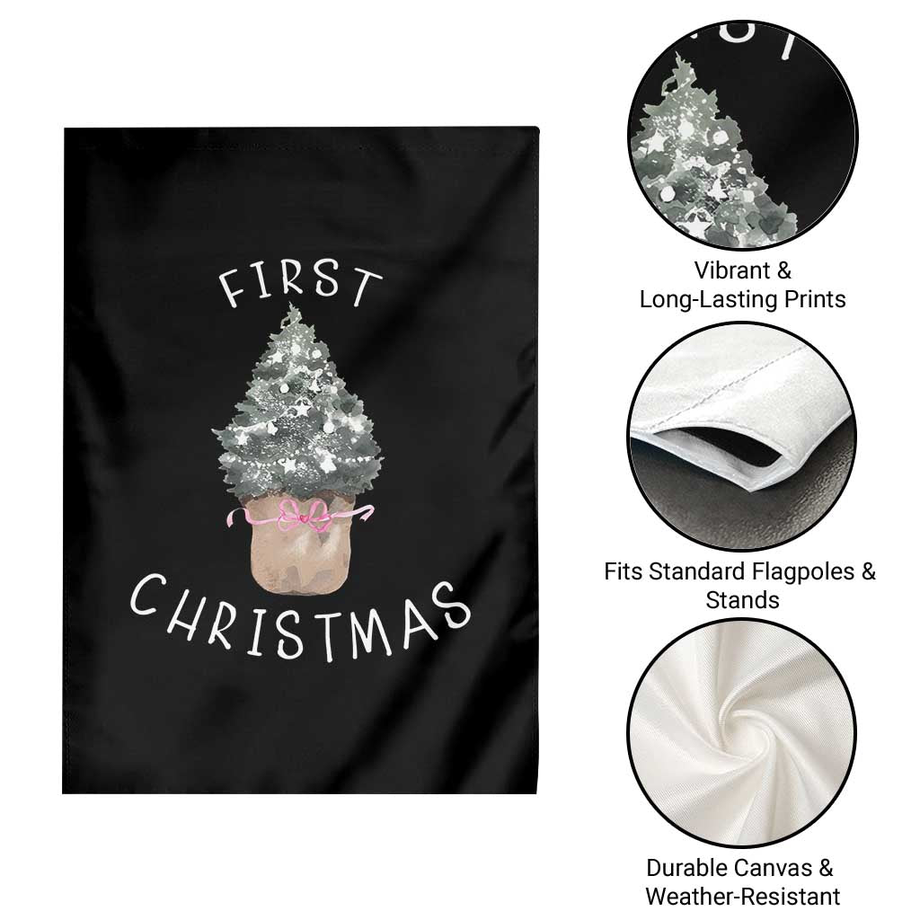 My First Christmas Garden Flag Baby's First Holiday Xmas Tree Bow - Wonder Print Shop