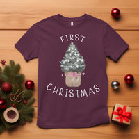 My First Christmas T Shirt Baby's First Holiday Xmas Tree Bow - Wonder Print Shop