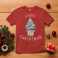 My First Christmas T Shirt Baby's First Holiday Xmas Tree Bow - Wonder Print Shop