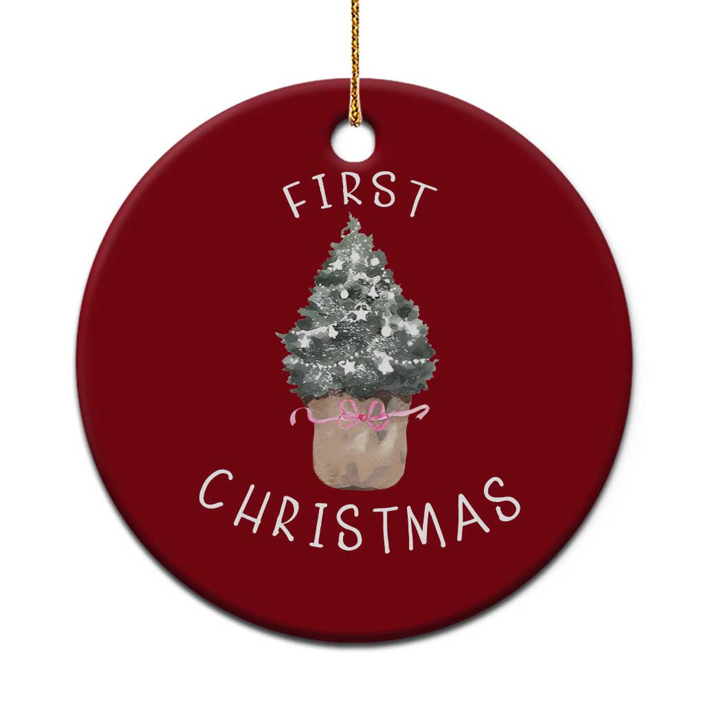 My First Christmas Ceramic Ornament Baby's First Holiday Xmas Tree Bow - Wonder Print Shop