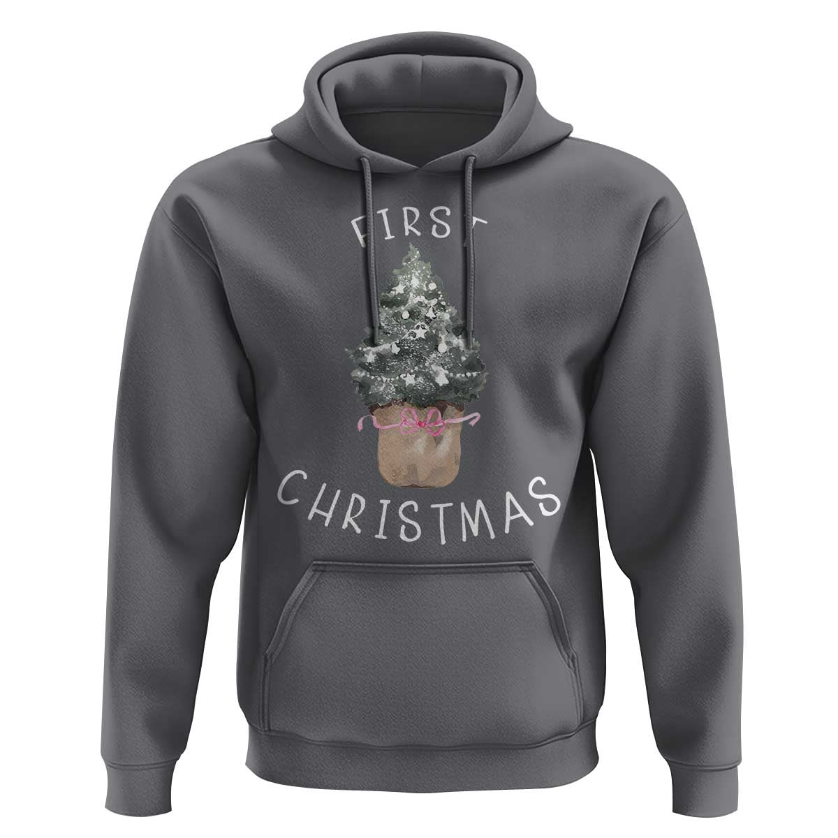 My First Christmas Hoodie Baby's First Holiday Xmas Tree Bow - Wonder Print Shop