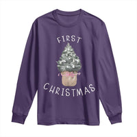 My First Christmas Long Sleeve Shirt Baby's First Holiday Xmas Tree Bow - Wonder Print Shop