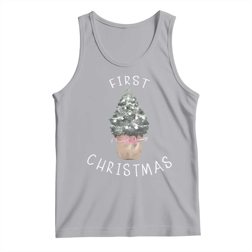 My First Christmas Tank Top Baby's First Holiday Xmas Tree Bow - Wonder Print Shop