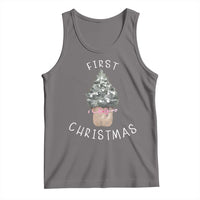 My First Christmas Tank Top Baby's First Holiday Xmas Tree Bow - Wonder Print Shop