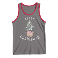 My First Christmas Tank Top Baby's First Holiday Xmas Tree Bow - Wonder Print Shop