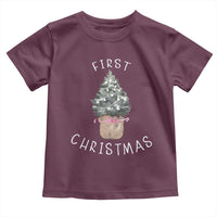 My First Christmas Toddler T Shirt Baby's First Holiday Xmas Tree Bow - Wonder Print Shop