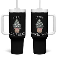 My First Christmas Tumbler With Handle Baby's First Holiday Xmas Tree Bow - Wonder Print Shop