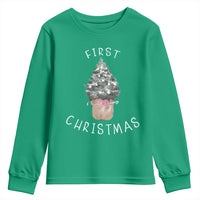 My First Christmas Youth Sweatshirt Baby's First Holiday Xmas Tree Bow - Wonder Print Shop