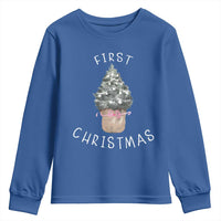 My First Christmas Youth Sweatshirt Baby's First Holiday Xmas Tree Bow - Wonder Print Shop