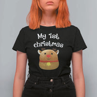 Baby First Christmas Outfit T Shirt For Women Cute Reindeer Santa Boys Girls - Wonder Print Shop