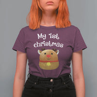 Baby First Christmas Outfit T Shirt For Women Cute Reindeer Santa Boys Girls - Wonder Print Shop