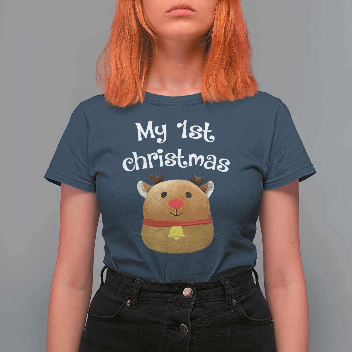 Baby First Christmas Outfit T Shirt For Women Cute Reindeer Santa Boys Girls - Wonder Print Shop