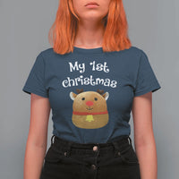 Baby First Christmas Outfit T Shirt For Women Cute Reindeer Santa Boys Girls - Wonder Print Shop