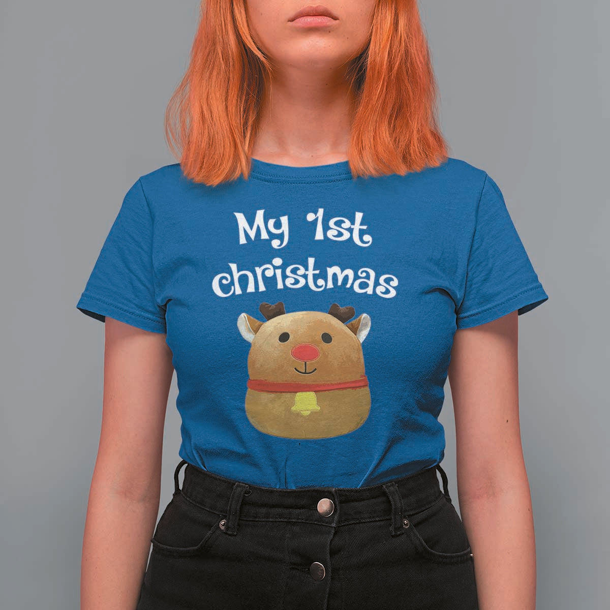 Baby First Christmas Outfit T Shirt For Women Cute Reindeer Santa Boys Girls - Wonder Print Shop