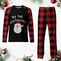 My First Xmas Plaid Pajama Set Baby's First Holiday Xmas Santa - Wonder Print Shop