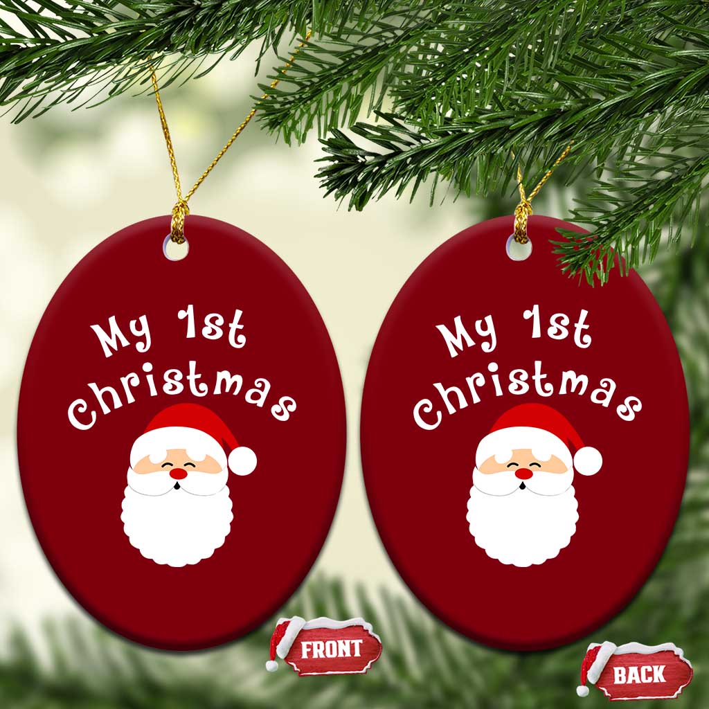 My First Christmas Ceramic Ornament Baby's First Holiday Xmas Santa - Wonder Print Shop