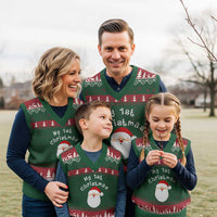My First Xmas V-Neck Knit Sweater Vest Baby's First Holiday Xmas Santa - Wonder Print Shop