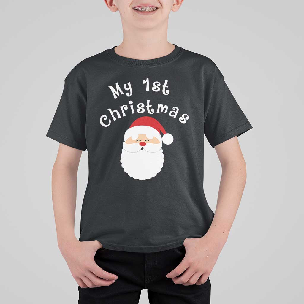My First Christmas T Shirt For Kid Baby's First Holiday Xmas Santa - Wonder Print Shop