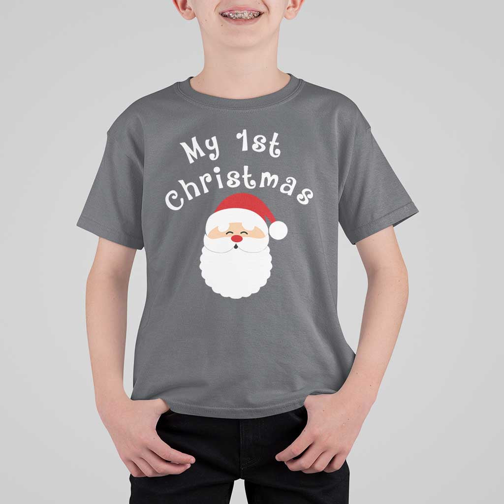 My First Christmas T Shirt For Kid Baby's First Holiday Xmas Santa - Wonder Print Shop
