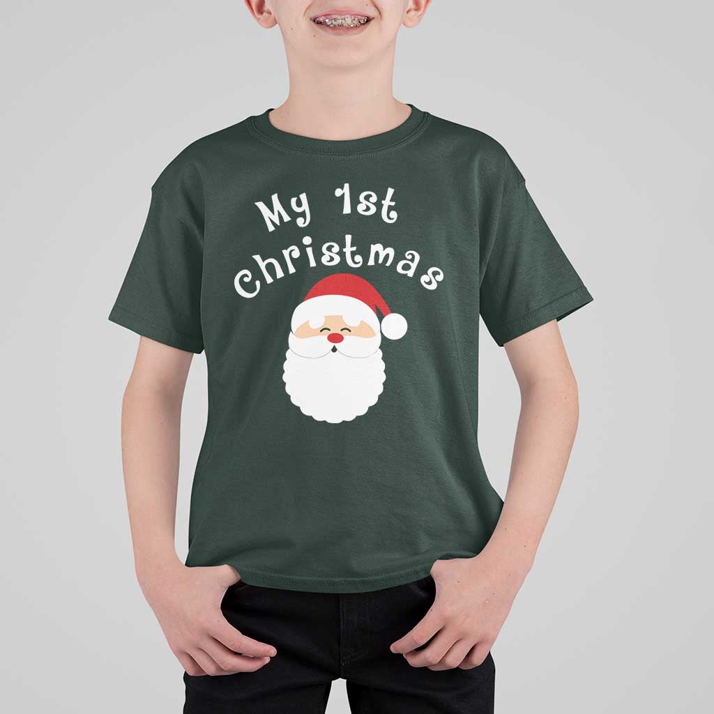My First Christmas T Shirt For Kid Baby's First Holiday Xmas Santa - Wonder Print Shop