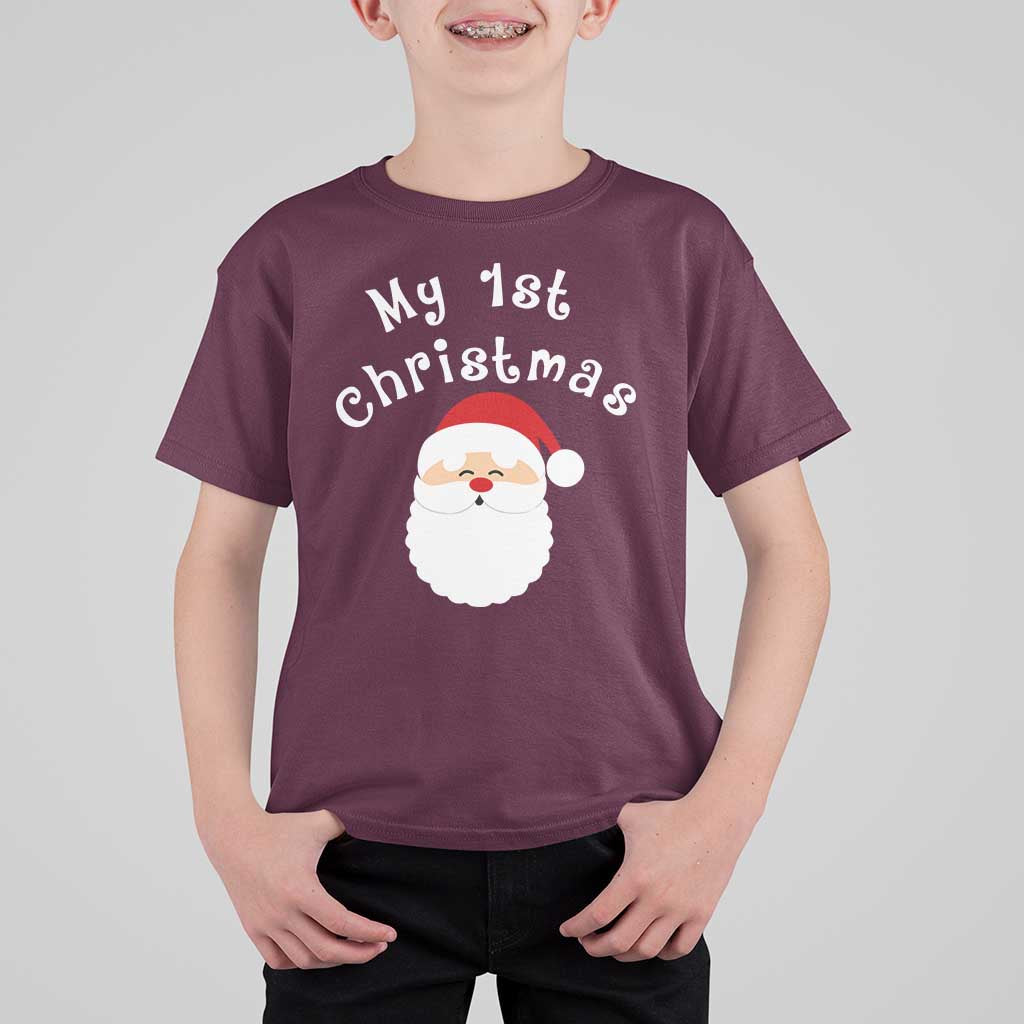 My First Christmas T Shirt For Kid Baby's First Holiday Xmas Santa - Wonder Print Shop