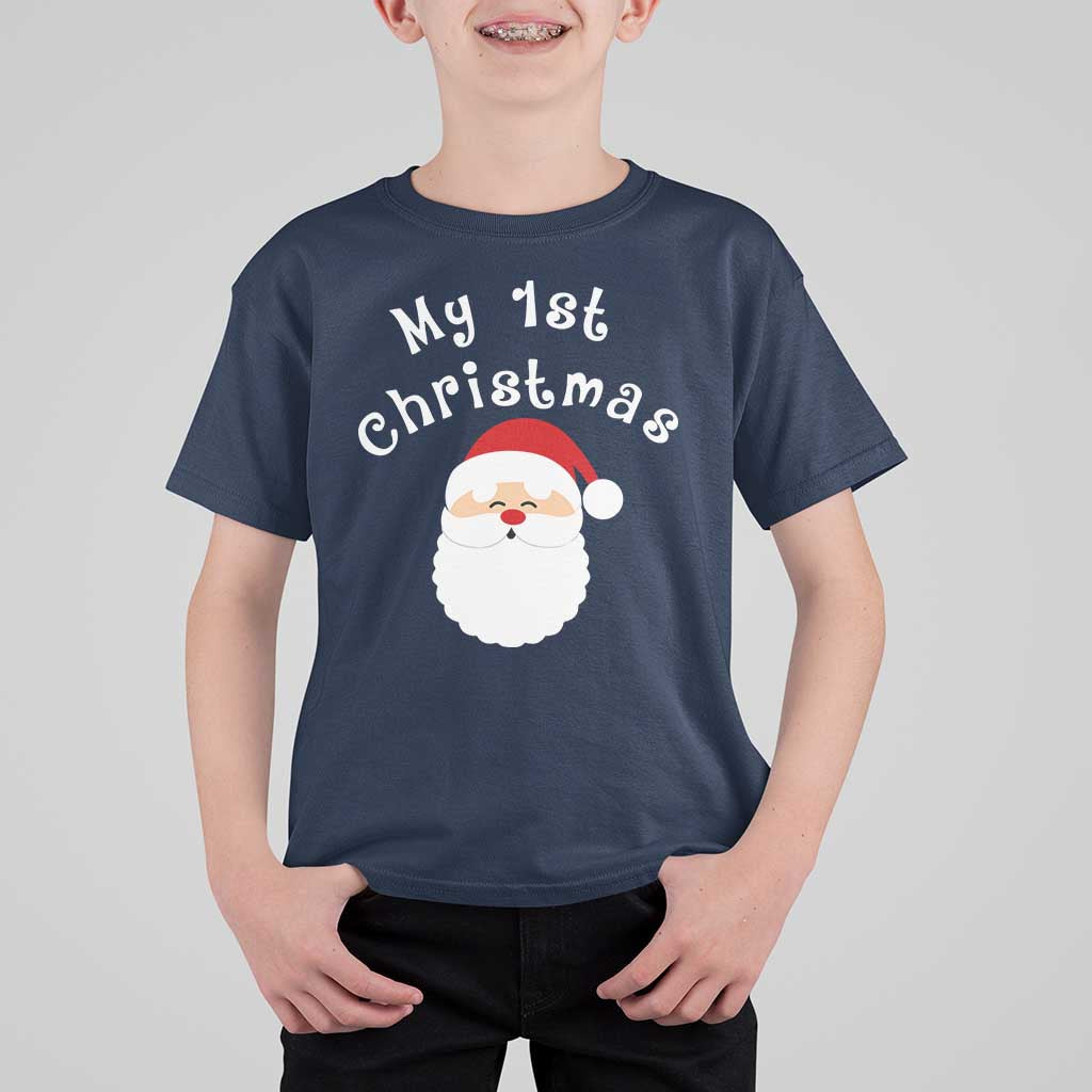 My First Christmas T Shirt For Kid Baby's First Holiday Xmas Santa - Wonder Print Shop